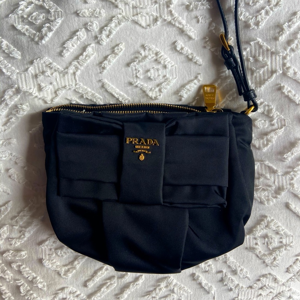 Prada Nylon Black Wristlet Clutch